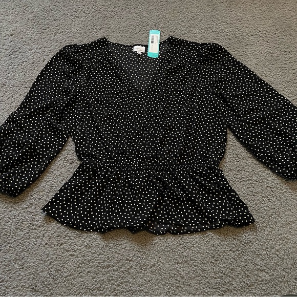 NWT Polka Dot Blouse by Madison & Berkeley | Size Medium - Picture 7 of 7